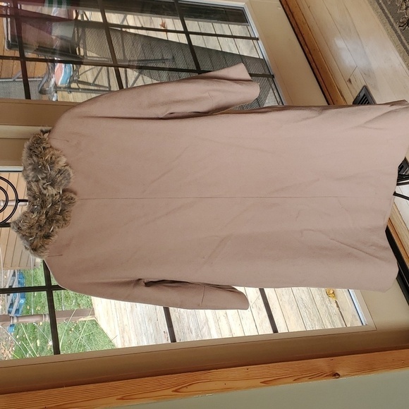 Vintage Penney's Union Made Austelle Fur Collar Scarf Pockets Long Sz. L Coat - Picture 8 of 16